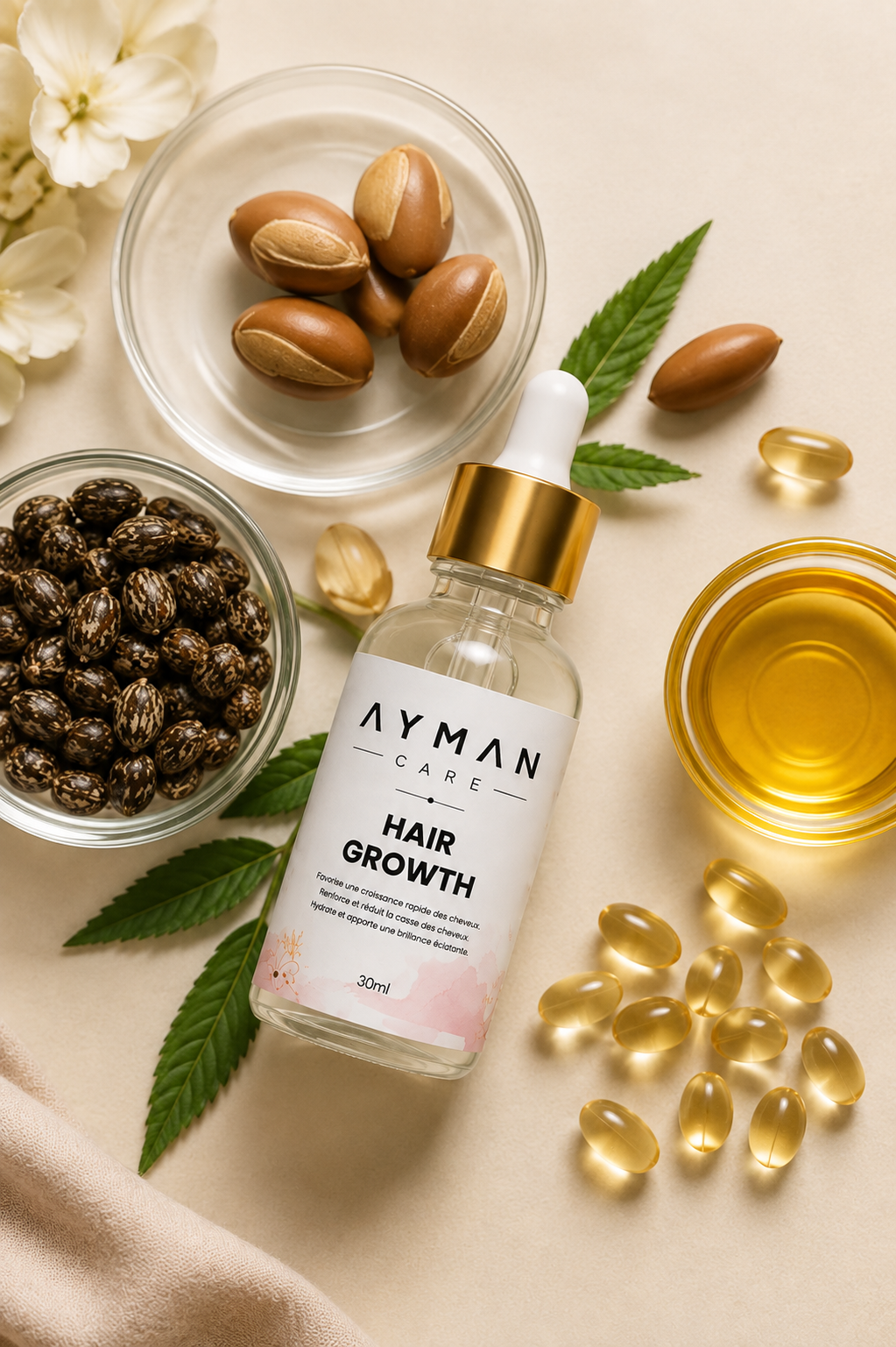 Huile Capillaire AYMAN CARE 30ml | Soin Cheveux Maroc