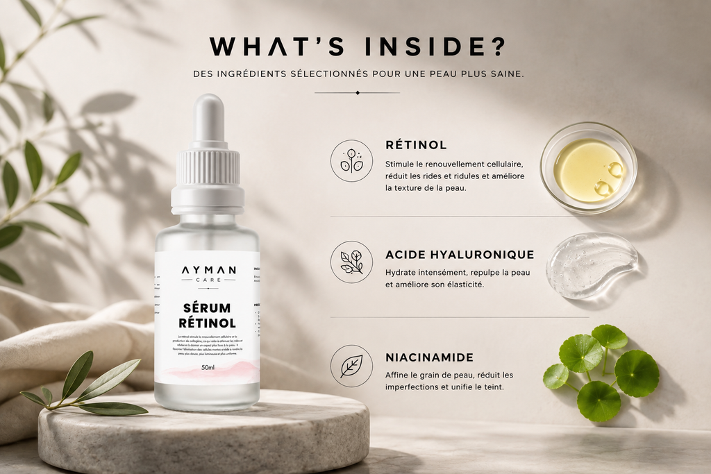 Sérum Rétinol AYMAN CARE 50ml | Renouvellement & Éclat