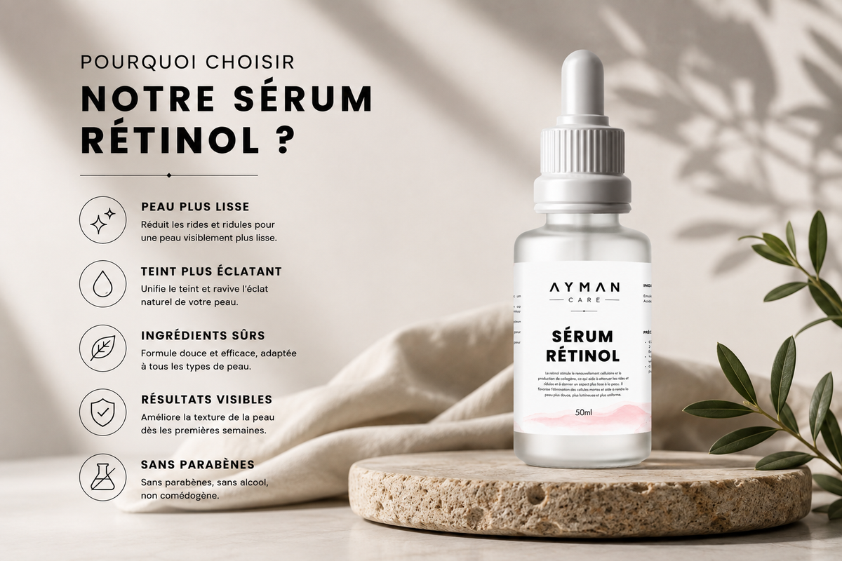 Sérum Rétinol AYMAN CARE 50ml | Renouvellement & Éclat