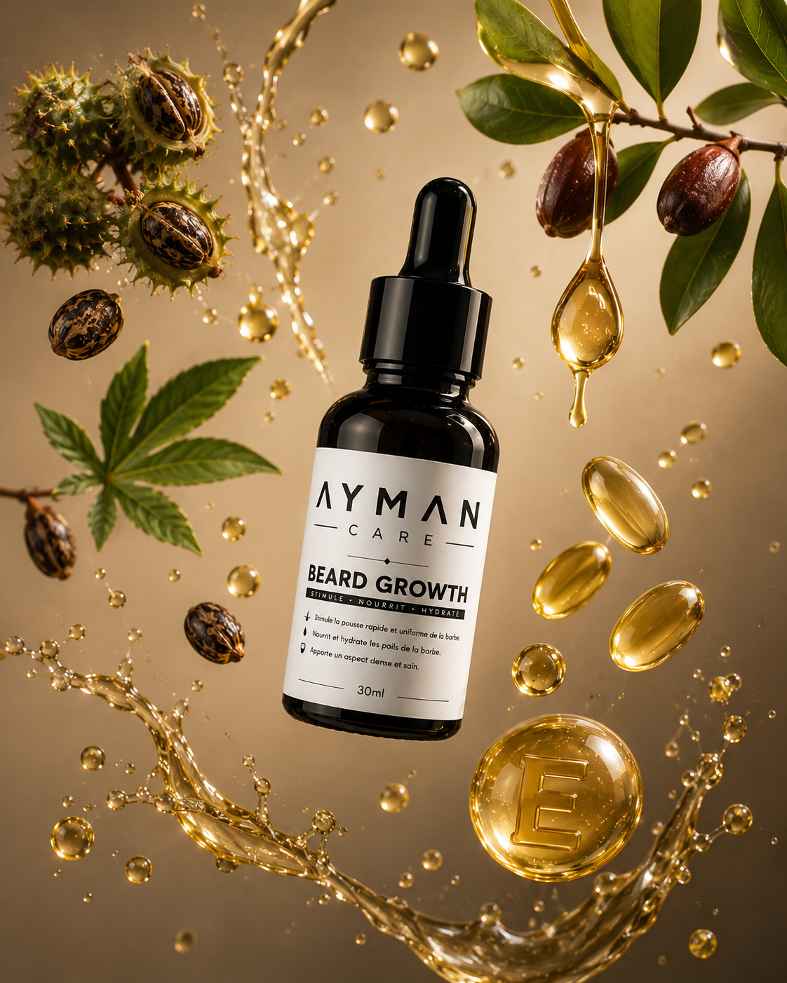 Huile à Barbe AYMAN CARE 30ml | Soin & Hydratation